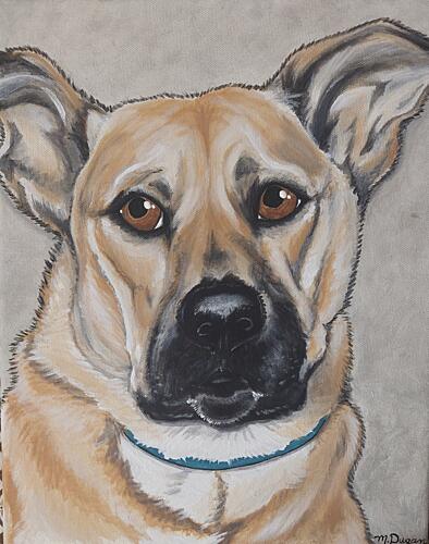 Attentive Dog Portrait Art Print by Michelle Gilsey