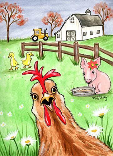 Curious Farm Animals Art Print by Michelle Gilsey