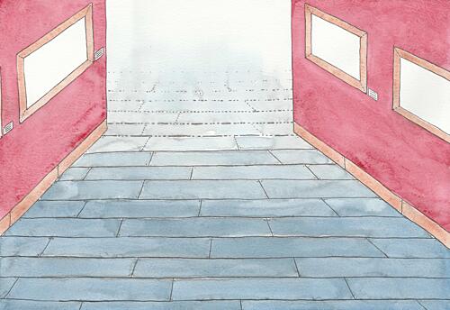 Empty Gallery Hallway Art Print