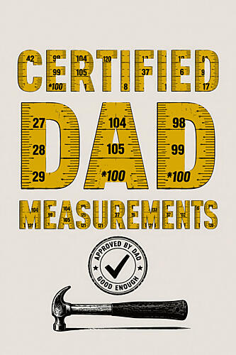 Certified Dad Measurements Enseignes reproduction