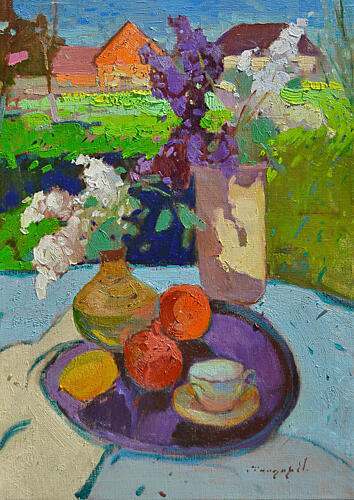 Vibrant Garden Still Life Européen reproduction
