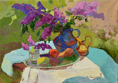 Sunny Lilac Still Life Art Print by Alexander Shandor