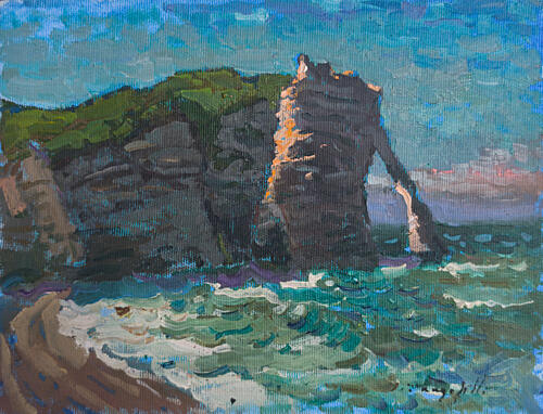 Normandy Etretat Etude 2 Art Print by Alexander Shandor
