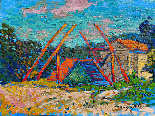 Vibrant Country Windmill Campagne reproduction