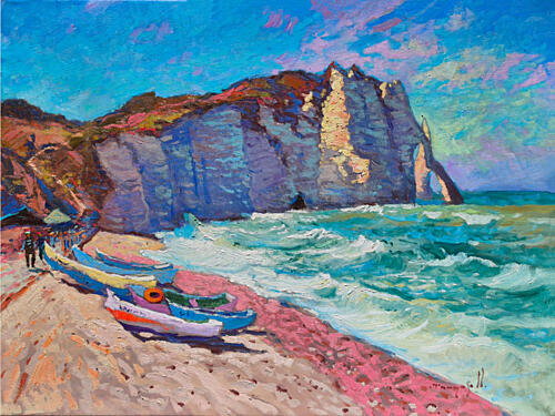 Etretat Cliffs Beach Art Print by Alexander Shandor