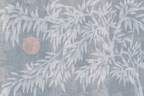 Soft Blue Botanical Moon Nature reproduction