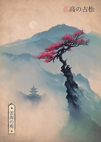 Misty Mountain Temple Montagne reproduction
