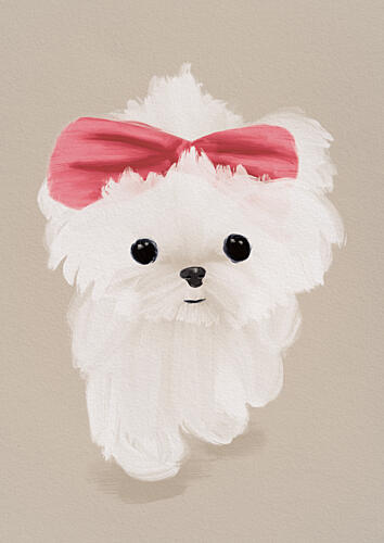 Sweet Puppy with Bow Chambre de bébé reproduction