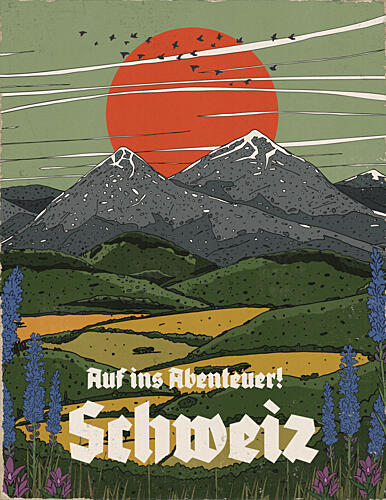Swiss Mountain Adventure Montagne reproduction