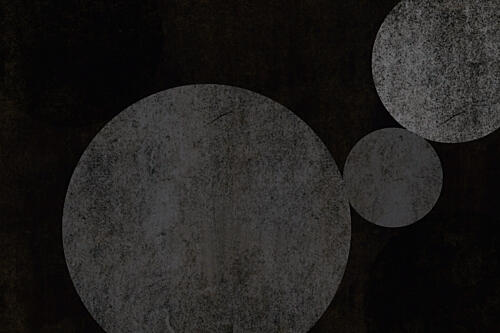 Dark Abstract Circles Art Print by Josie George