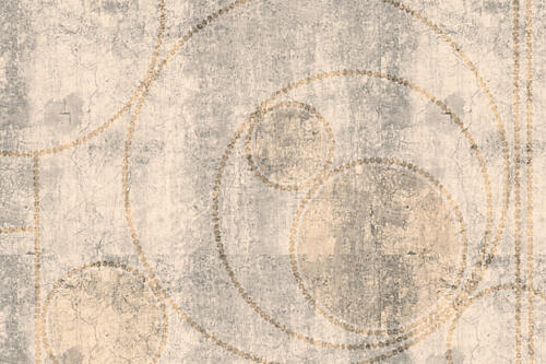 Textured Geometric Circles Doré reproduction