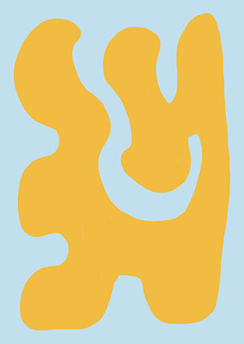 Organic Yellow Forms Art abstrait reproduction