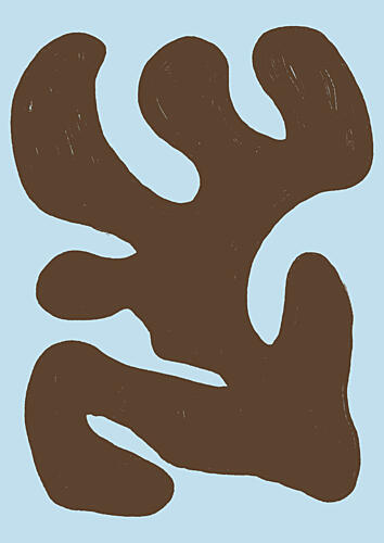 Organic Brown Shape Art abstrait reproduction