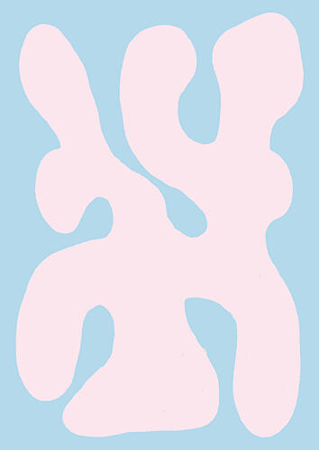 Fluid Pastel Organic Shape Art abstrait reproduction