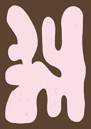 Blush Flowing Forms Art Print by Lisa Solomoniuk