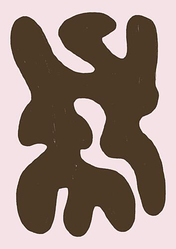 Soft Organic Abstract Forms Minimaliste reproduction