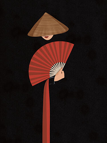Elegant Asian Fan Mode reproduction