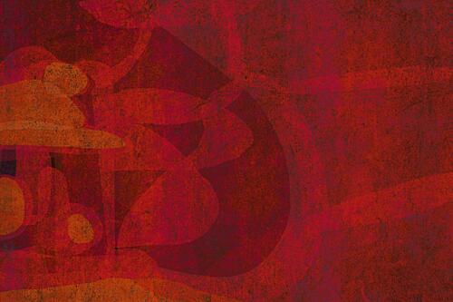 Deep Red Abstract Layers Art Print by Josie George
