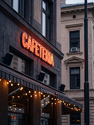 Cafeteria Neon Glow Café reproduction