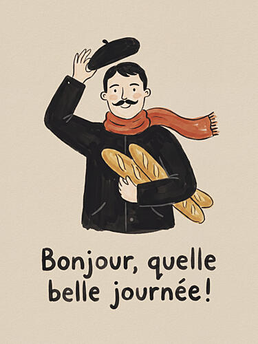 Bonjour French Man Art Print