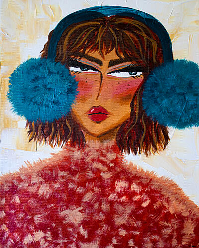 Sassy Earmuffs Portrait Effronté reproduction