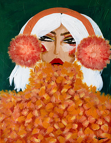 Glamorous Orange Earmuffs Mode reproduction