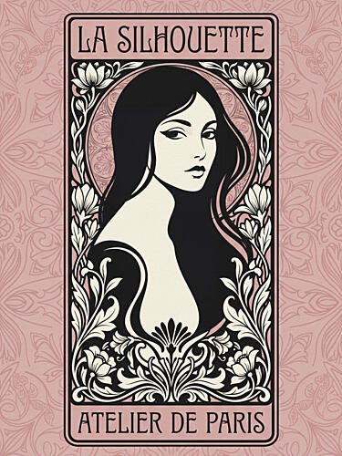 Elegant Art Nouveau Silhouette Art nouveau reproduction