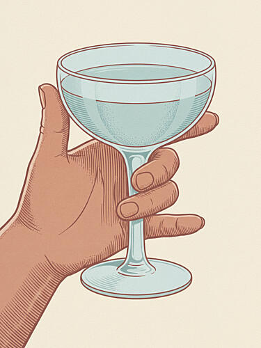 Vintage Cocktail Hand Art Print