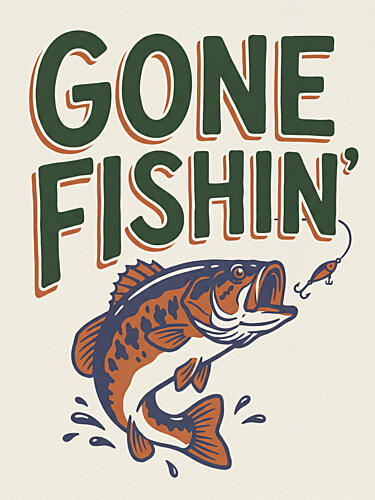 Gone Fishin Bass Art Print