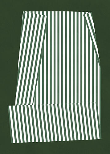 Green Striped Geometry Geometric Print