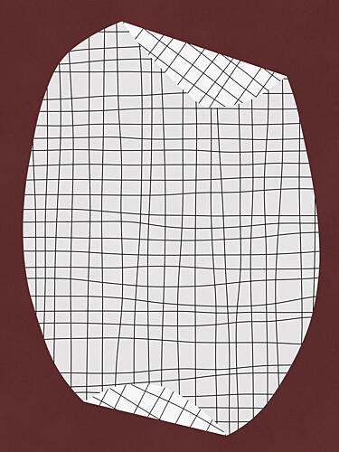 Folded Grid Pattern Geometric Print