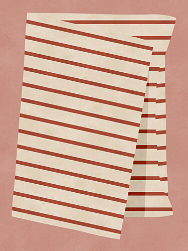 Warm Terracotta Stripes Geometric Print
