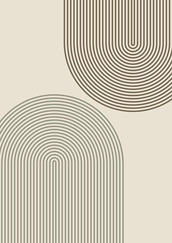 Modern Geometric Arches Geometric Print
