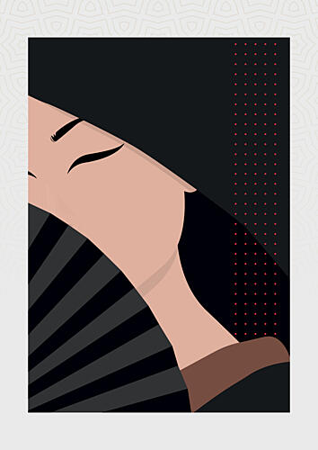 Minimalist Beauty Profile Geometric Print