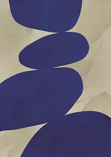 Indigo Stone Balance Art Print