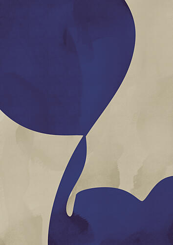 Organic Blue Shapes Art abstrait reproduction