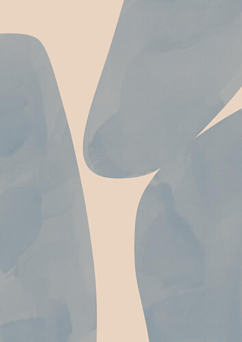 Soft Blue Abstract Shapes Art abstrait reproduction