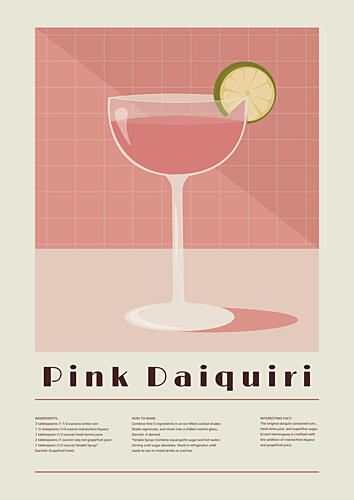 Pink Daiquiri Illustration Alimentation reproduction