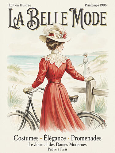 Belle Epoque Beach Fashion Art Print