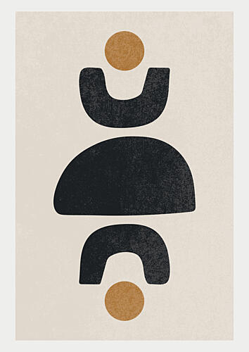 Modern Abstract Shapes Geometric Print