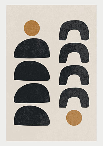 Desert Sun Shapes Geometric Print