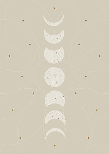 Mystic Moon Phases Art Print