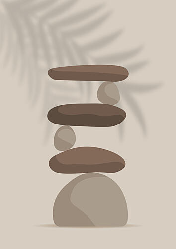 Balanced Zen Stones Art Print by Lisa Solomoniuk