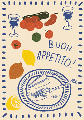 Buon Appetito Meal Art Print by Lisa Solomoniuk