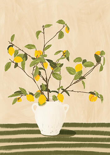 Lemon Tree Still Life Alimentation reproduction