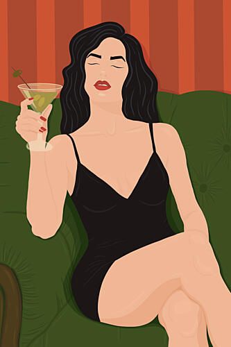 Chic Martini Moment Art Print by Lisa Solomoniuk