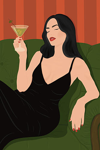 Elegant Martini Lady Mode reproduction