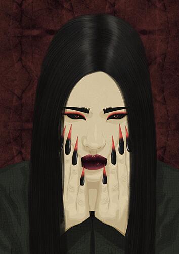 Gothic Red Tears Gothique reproduction