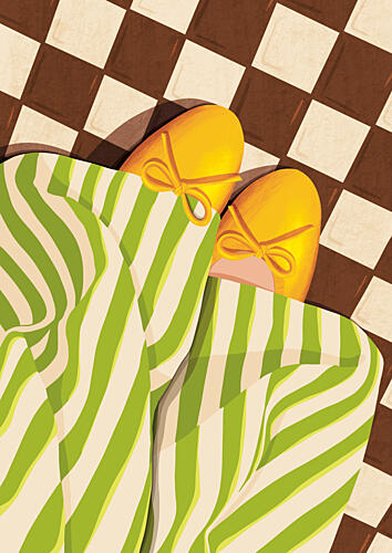 Cozy Striped Feet Mode reproduction