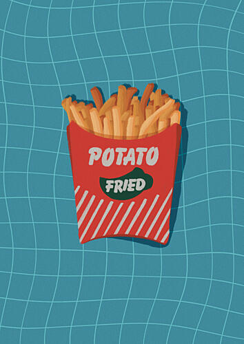 Retro Fries Snack Alimentation reproduction